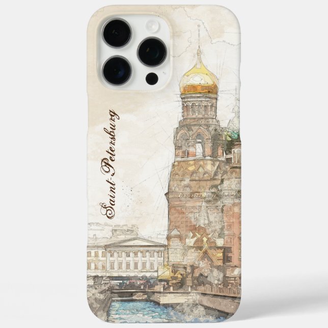 Funda iPhone 16 Pro Max Elegante estuche para iPhone ruso de San Petersbur (Reverso )