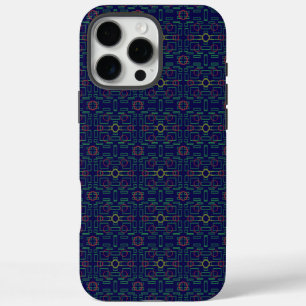 Funda iPhone 16 Pro Max Elegante geométrico azul