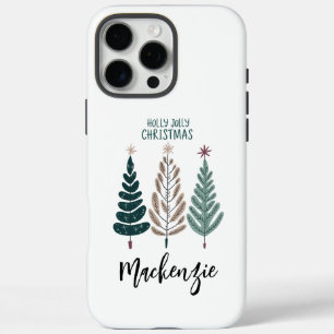 Funda iPhone 16 Pro Max Elegante Holly Jolly Navidades Nombre personalizad