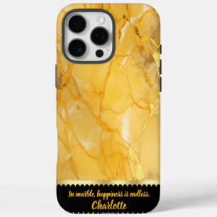 Funda iPhone 16 Pro Max Elegante mármol dorado con intrincados motivos ven