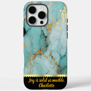 Funda iPhone 16 Pro Max Elegante mármol turquesa con impresionantes venas