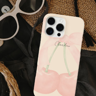 Funda iPhone 16 Pro Max Elegante Monograma Moderno Cherries Elegantes De C