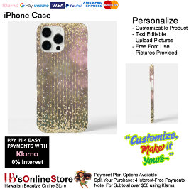 Funda iPhone 16 Pro Max Elegante Purpurina de oruga dorada