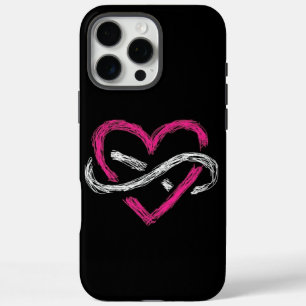 Funda iPhone 16 Pro Max Elegante Sleek Black Infinity Noir Heart