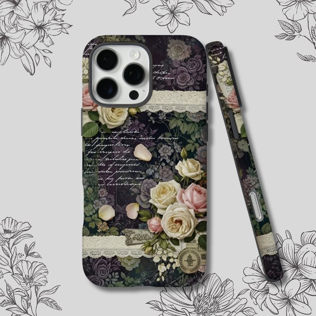 Funda iPhone 16 Pro Max Elegantes floraciones románticas y efemera de enca (Subido por el creador)