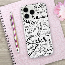 Funda iPhone 16 Pro Max Elizabeth Black White