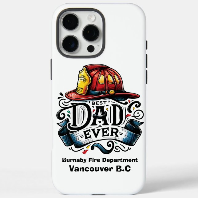 Funda iPhone 16 Pro Max emblema de la familia de bomberos de Vancouver (Reverso)