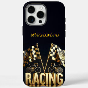 Funda iPhone 16 Pro Max ¡Emocionantes carreras de bicicleta con banderas i