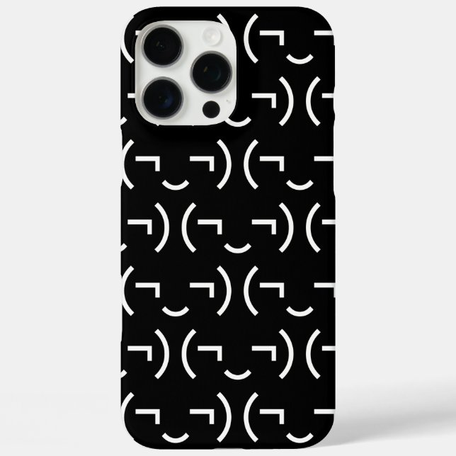 Funda iPhone 16 Pro Max Emoticon smug (‿) Kaomoji japonés (Reverso )
