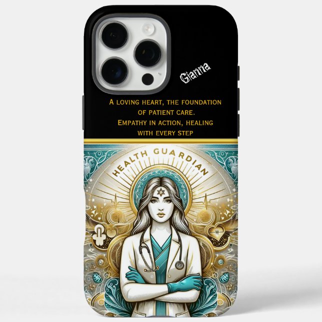 Funda iPhone 16 Pro Max Empoderamiento compasivo de Health Guardian (Reverso)