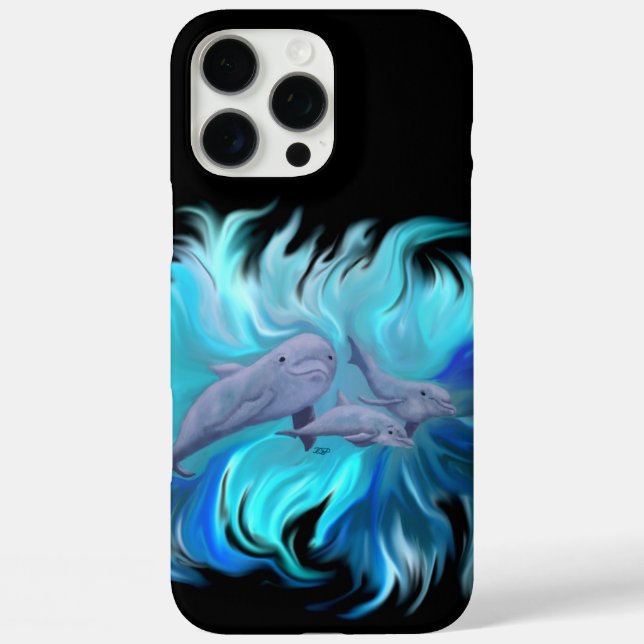 Funda iPhone 16 Pro Max En la escuela de delfines (Reverso )