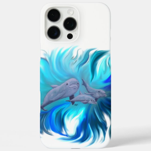 Funda iPhone 16 Pro Max En la escuela de delfines (Reverso )