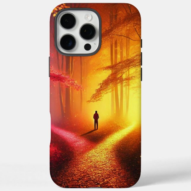 Funda iPhone 16 Pro Max Enchanted Crossroads – Vibrant Autumn Forest Art P (Reverso)
