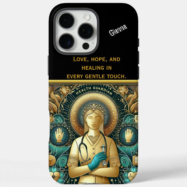 Funda iPhone 16 Pro Max Enfermera de cuidado que practica muestra compasió (Reverso)