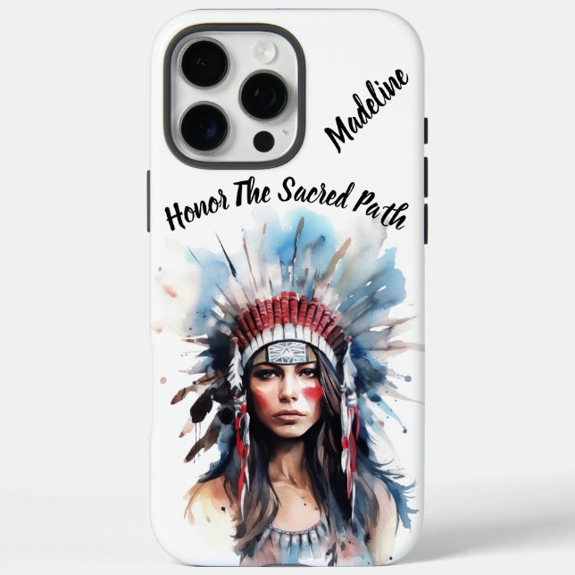 Funda iPhone 16 Pro Max Esbozo del patrimonio indígena: Toque salvaje (Reverso)