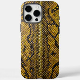 Funda iPhone 16 Pro Max Escala Dorada: Piel de serpiente premium