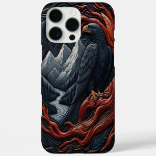 Funda iPhone 16 Pro Max Escena de cuero con águila majestuosa