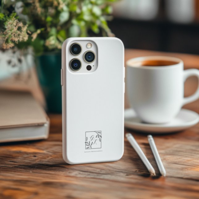 Funda iPhone 16 Pro Max Escudo botánico | Monograma sin tiempo (Subido por el creador)