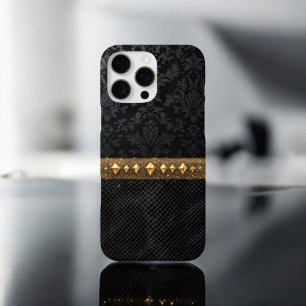 Funda iPhone 16 Pro Max Escudo de Damasco con acento dorado