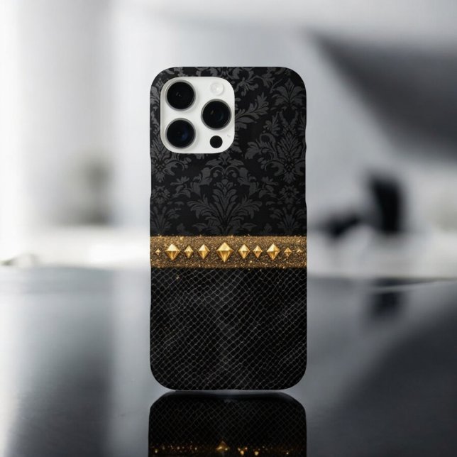 Funda iPhone 16 Pro Max Escudo de Damasco con acento dorado (Subido por el creador)