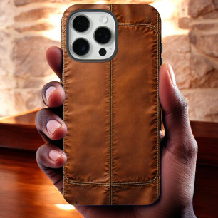 Funda iPhone 16 Pro Max Escudo elegante de cuero para