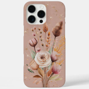 Funda iPhone 16 Pro Max Espuma de oro floral de Rubor Boho