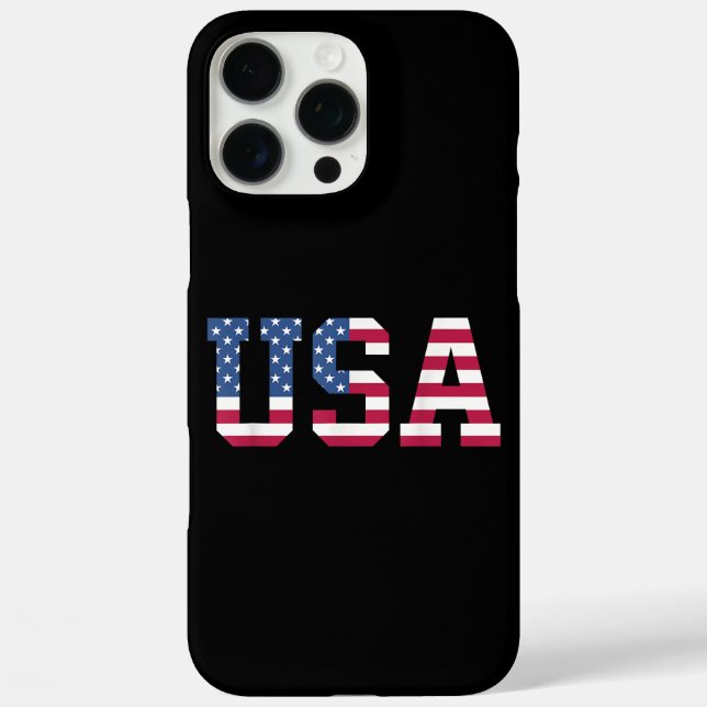 Funda iPhone 16 Pro Max Estados Unidos Bandera Americana Patriótica Rojo E (Reverso )