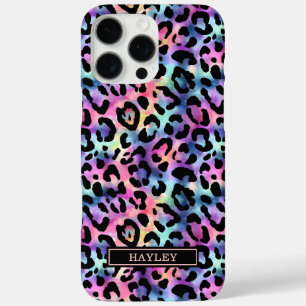 Funda iPhone 16 Pro Max Estampado de leopardo iridiscente monogramado