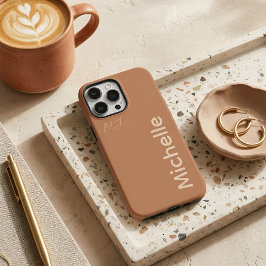 Funda iPhone 16 Pro Max Estética cálida de terracota y beige con nombre pe