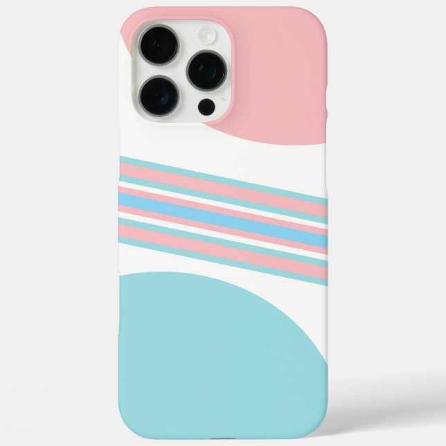 Funda iPhone 16 Pro Max Estilizan las bandas geométricas de abstracto rosa (Reverso )