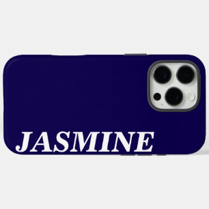 FUNDA iPhone 16 PRO MAX ESTILO MODERNO NOMBRE PERSONALIZADO COLOR AZUL REA