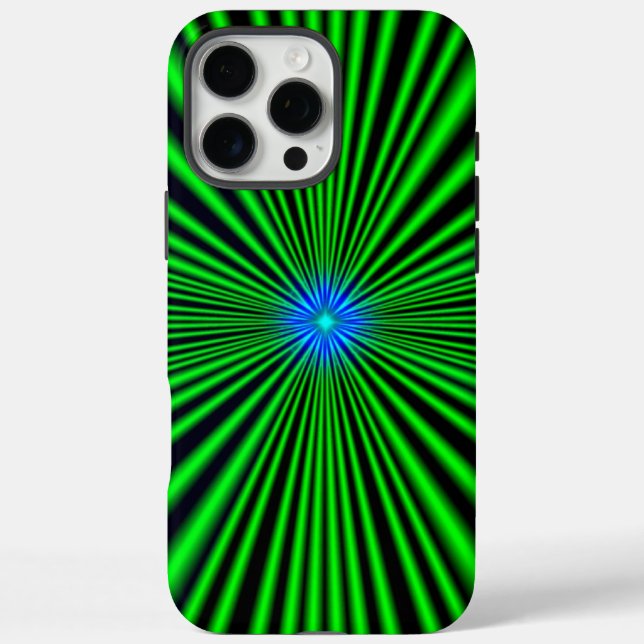 Funda iPhone 16 Pro Max Estrella azul en luz verde (Reverso)