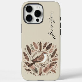 Funda iPhone 16 Pro Max Estuche Boho Bird Indian Feather para iPhone / iPa
