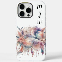 Funda iPhone 16 Pro Max Estuche Boho Celestial Feather para iPhone / iPad