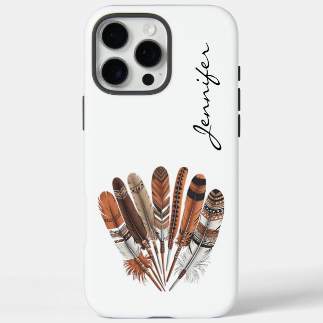 Funda iPhone 16 Pro Max Estuche Boho Prairie Spirit Feather para iPhone /  (Reverso)