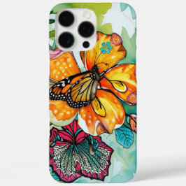 Funda iPhone 16 Pro Max Estuche de agua floral para iPhone / iPad