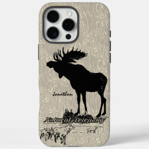 Funda iPhone 16 Pro Max Estuche de iphone Vintage Moose and Wolf con grano