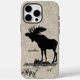 Funda iPhone 16 Pro Max Estuche de iphone Vintage Moose and Wolf con grano