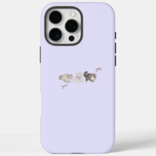 Funda iPhone 16 Pro Max Estuche de teléfono azul cielo para gatos cúbicos 