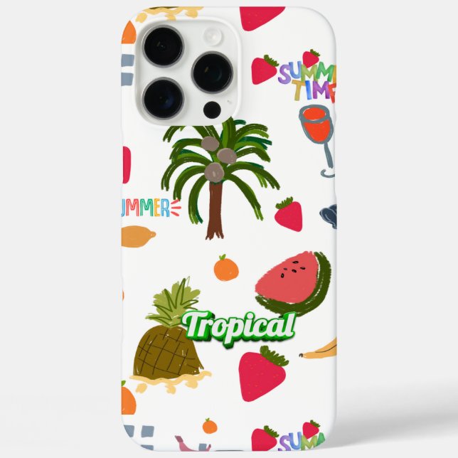Funda iPhone 16 Pro Max estuche de teléfono -verano tropical- brillante, d (Reverso )
