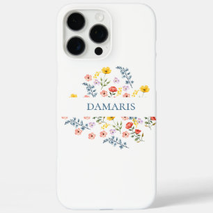 Funda iPhone 16 Pro Max Estuche elegante de teléfono personalizado floral