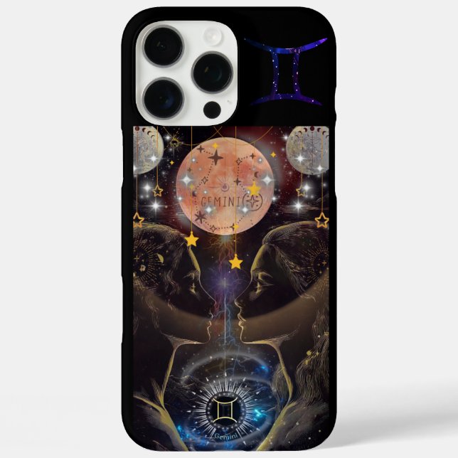 Funda iPhone 16 Pro Max Estuche Gemini Phone, negro (Reverso )