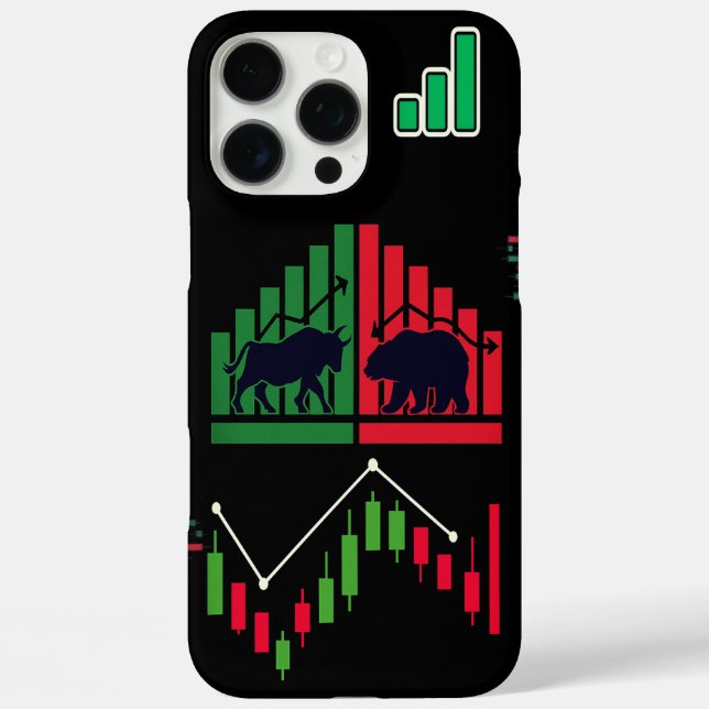 Funda iPhone 16 Pro Max Estuche para iPhone Bull vs Bear - Mercado de valo (Reverso )