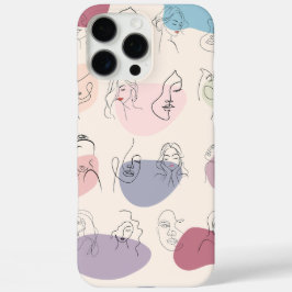 Funda iPhone 16 Pro Max Estuche para iPhone de arte de la línea de mujeres