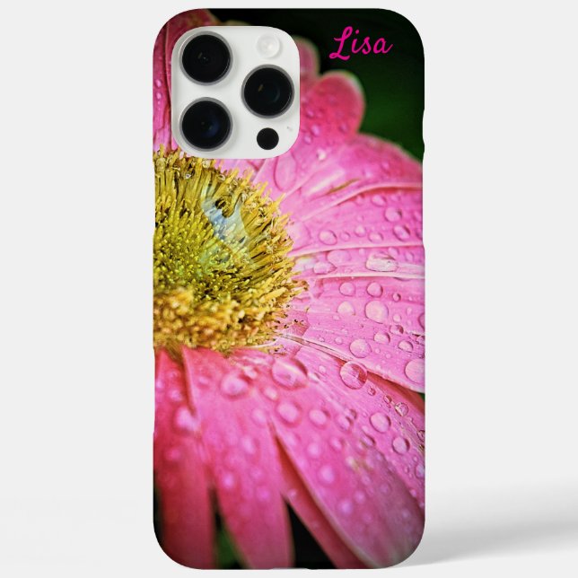 Funda iPhone 16 Pro Max Estuche para iPhone de Gerbera Rosa Personalizada  (Reverso )