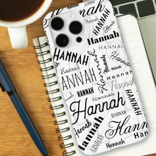 Funda iPhone 16 Pro Max Estuche para iPhone Hannah Black White Funda-Mate
