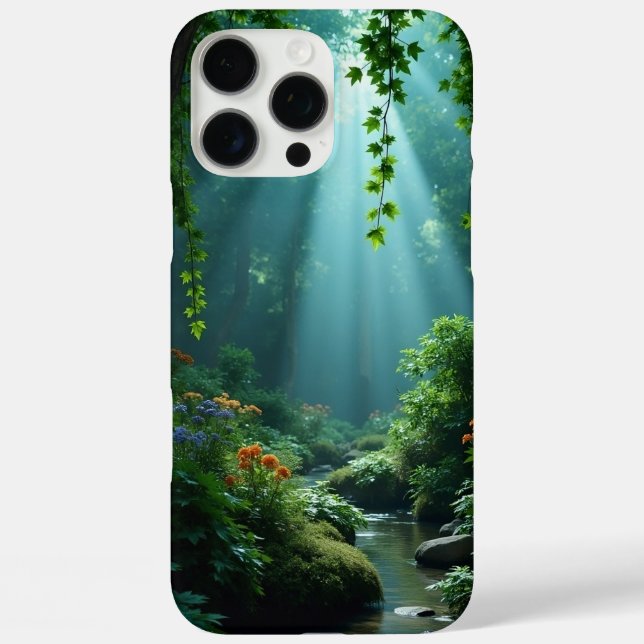 Funda iPhone 16 Pro Max Estuche para iPhone Tranquil Forest Stream (Reverso )
