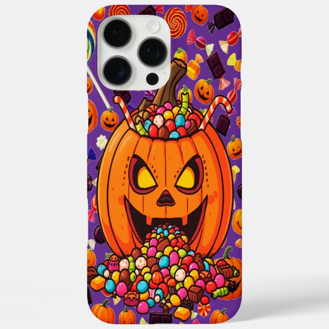 Funda iPhone 16 Pro Max Estuche para teléfono de Halloween de calabaza bri (Reverso )