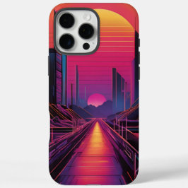 Funda iPhone 16 Pro Max Estuche Retro Sunset City para iPhone Vaporwave Es
