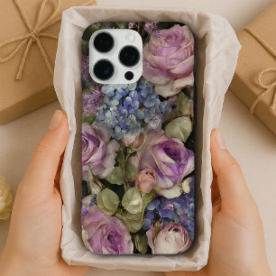 Funda iPhone 16 Pro Max Estuche Vintage Purple Rosa para teléfono Estético